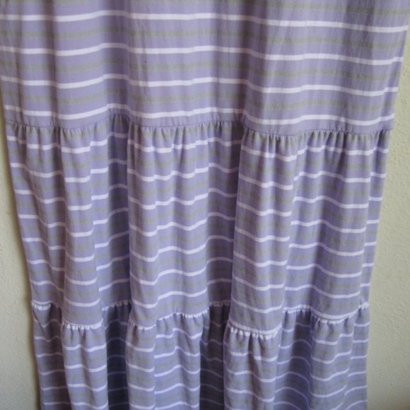 Cuddl Duds Purple Maxi Striped Summer/Spring Tiered Dress - Picture 2 of 5